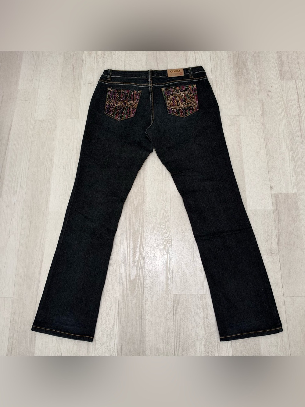 Coogi Women's Rhinestone Embellished Vintage Denim Jeans (Dark Wash) Size 11/12